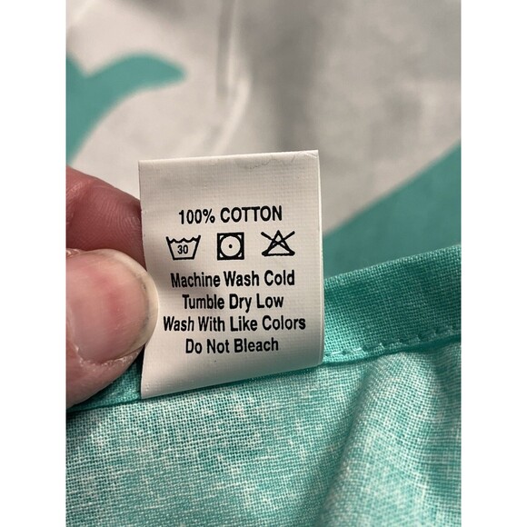 Beach Road Seahorses Teal White “The Beach Sheet” - Picture 5 of 14